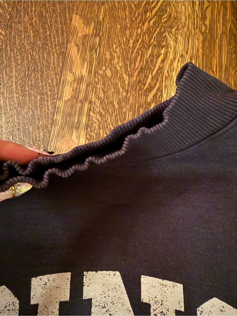 Anine Bing Logo Navy Sweater- size large - Picture 3 of 7